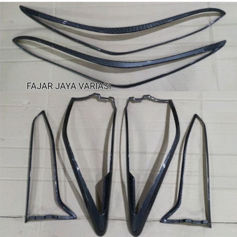 GARNISH LAMPU FORTUNER 2021 2022 2023 COVER LAMPU DEPAN BELAKANG FORTUNER