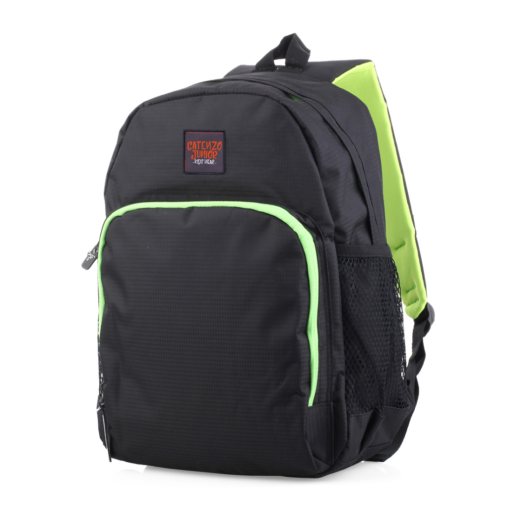 Tas Anak Laki Laki Ransel Sekolah Hitam Hijau Bahan Dolby Premium