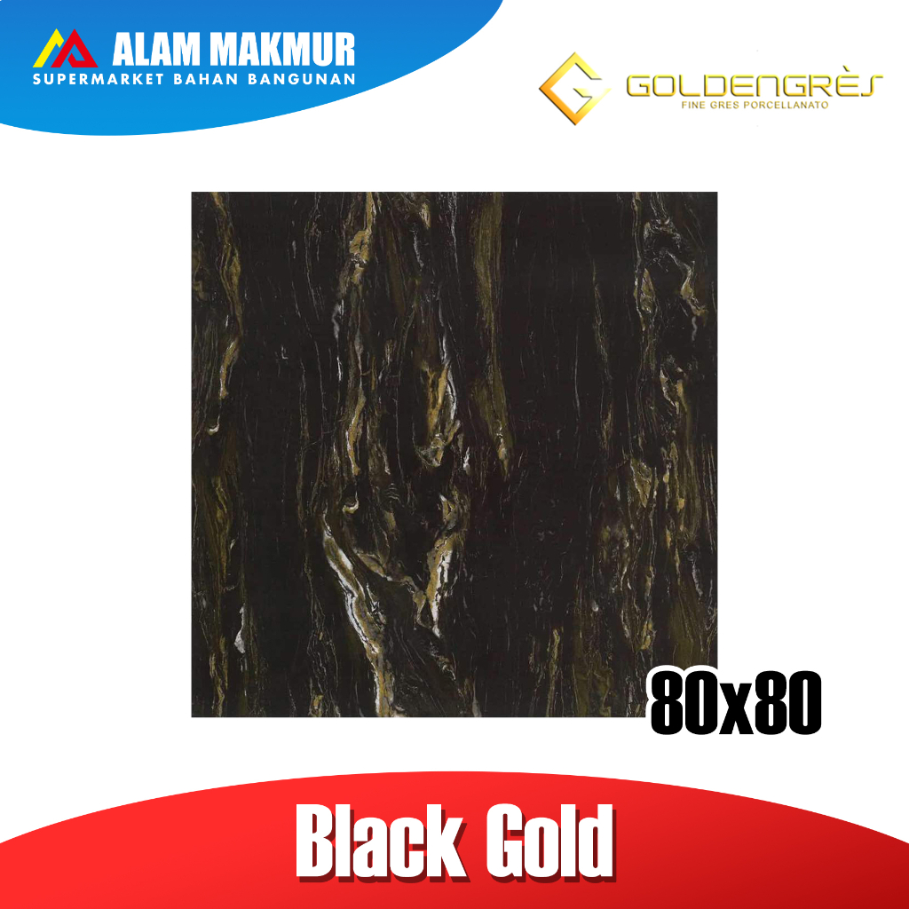 granit 80x80 Goldengress black gold