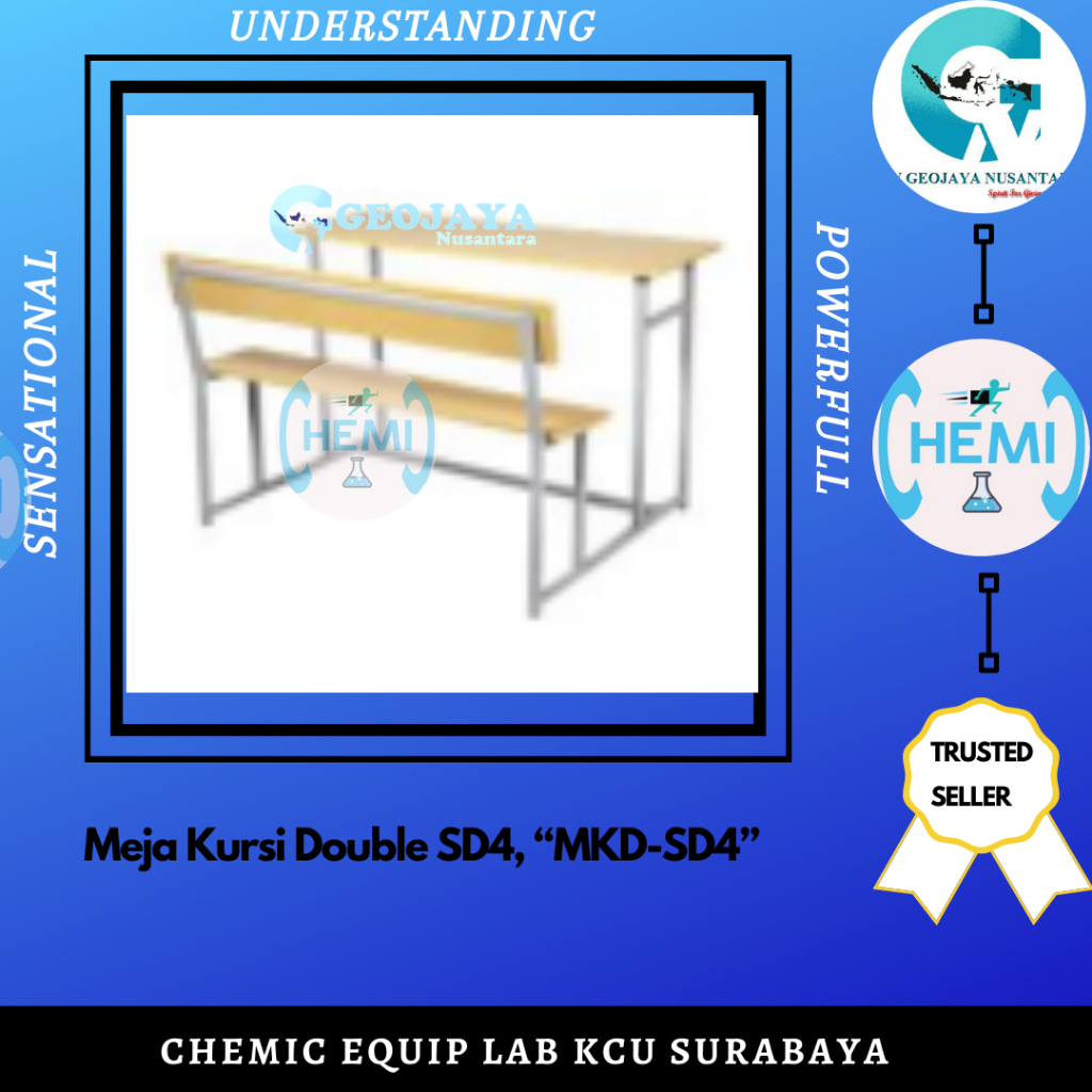 

Meja Kursi Double SD4, “MKD-SD4” Multiplex 15 Melaminte putih, bagian bawah lapis aquaproof