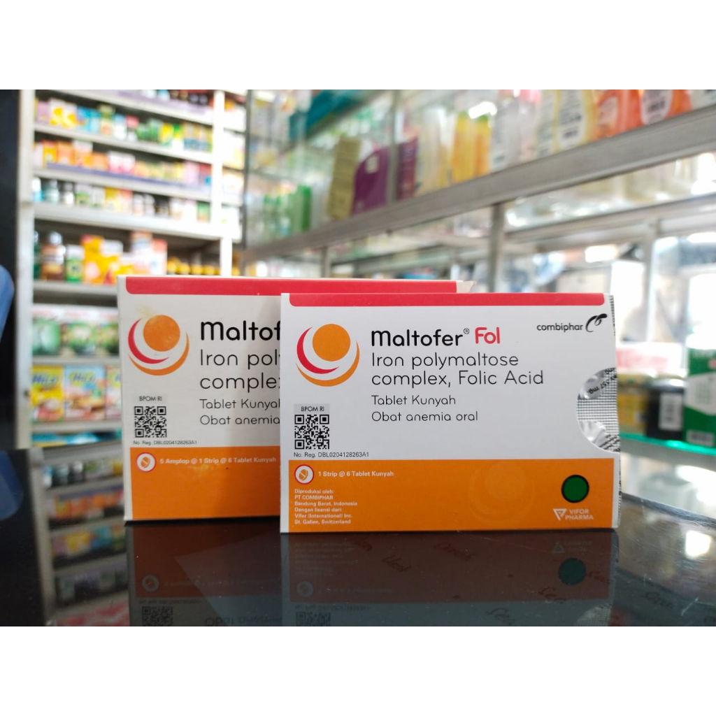 MALTOFER FOL 1 STRIP@ 6 TABLET obat anemia vitamin maltofer tablet kunyah anemia
