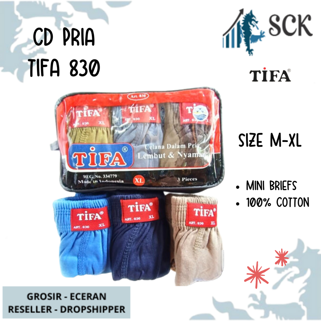 [ISI 3] CD Pria TIFA 830 SIZE M-XL HALUS / FREE DOMPET / Pakaian Dalam COWOK Berkualitas - sckmenwear GROSIR