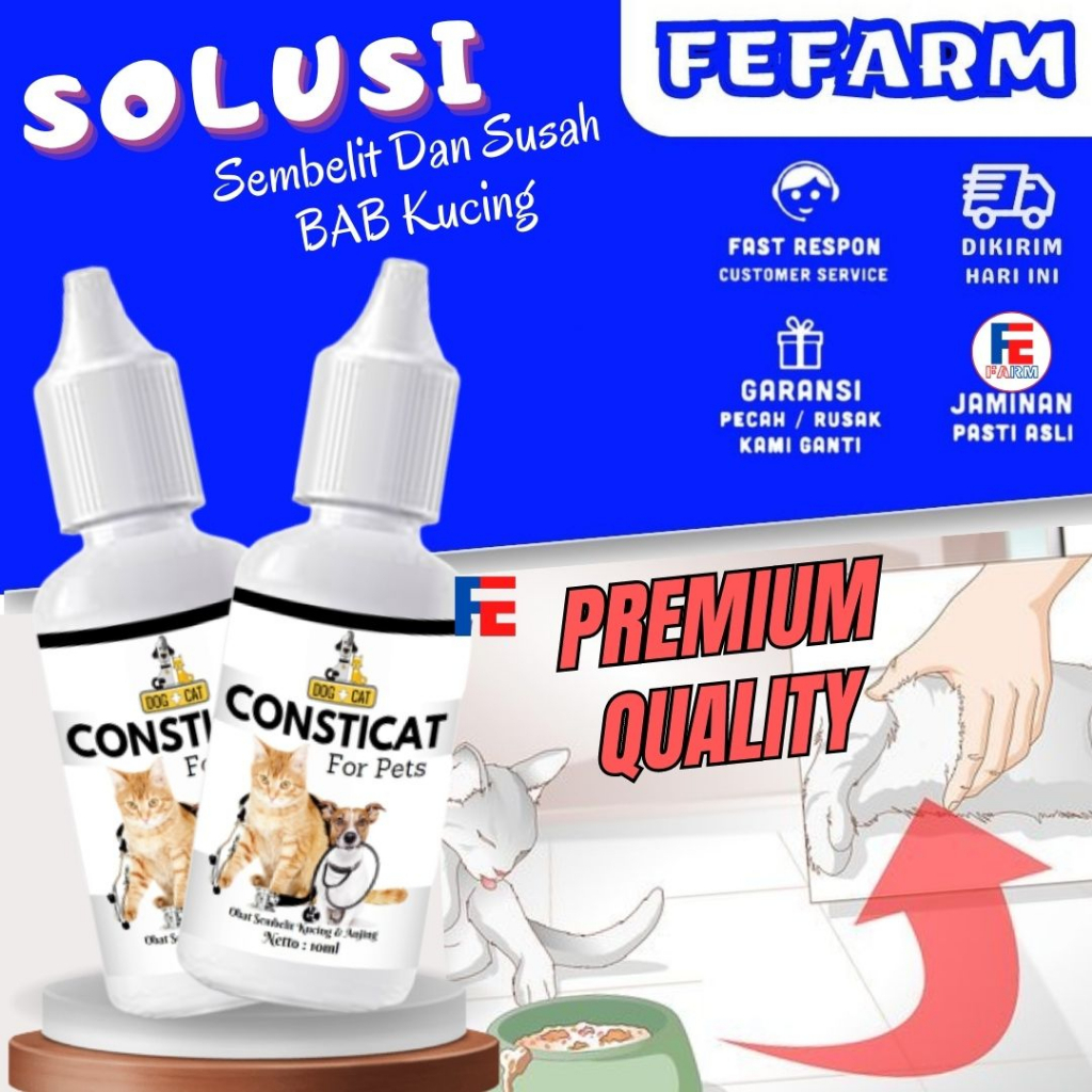 Consticat Obat Ambeien Sembelit Kucing Anjing FEFARM