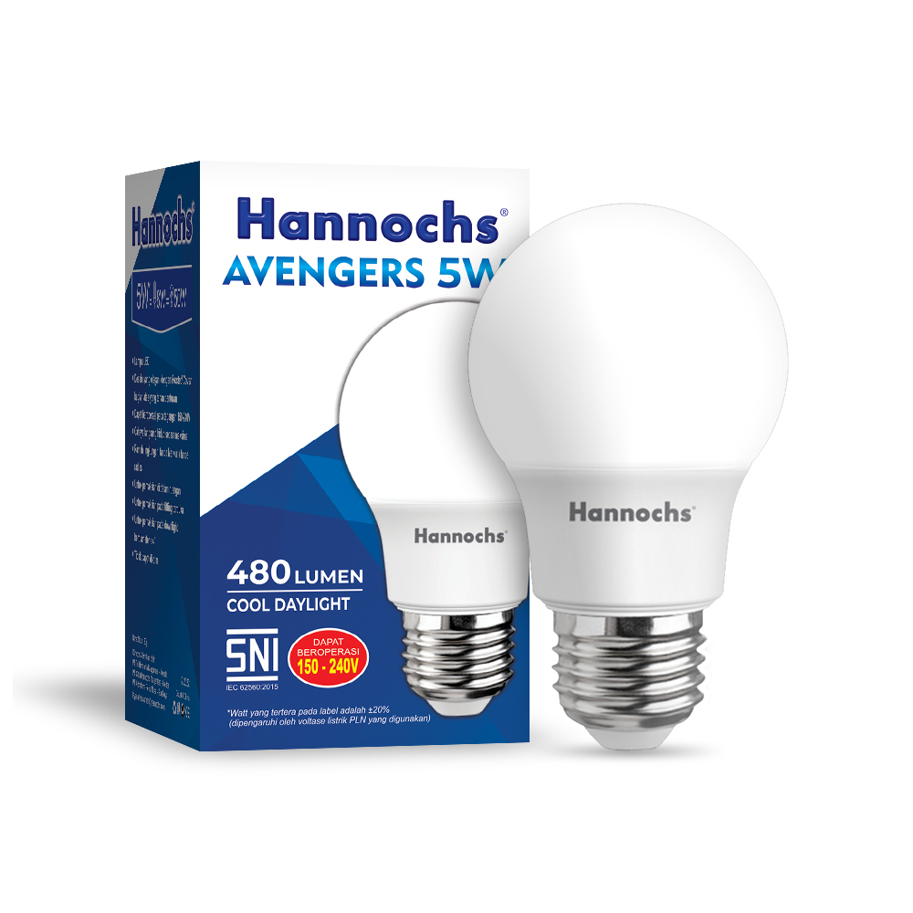 Bohlam LED Hannochs Avenger 5 Watt Terang Bergaransi Lampu LED Bulb Harga Distributor