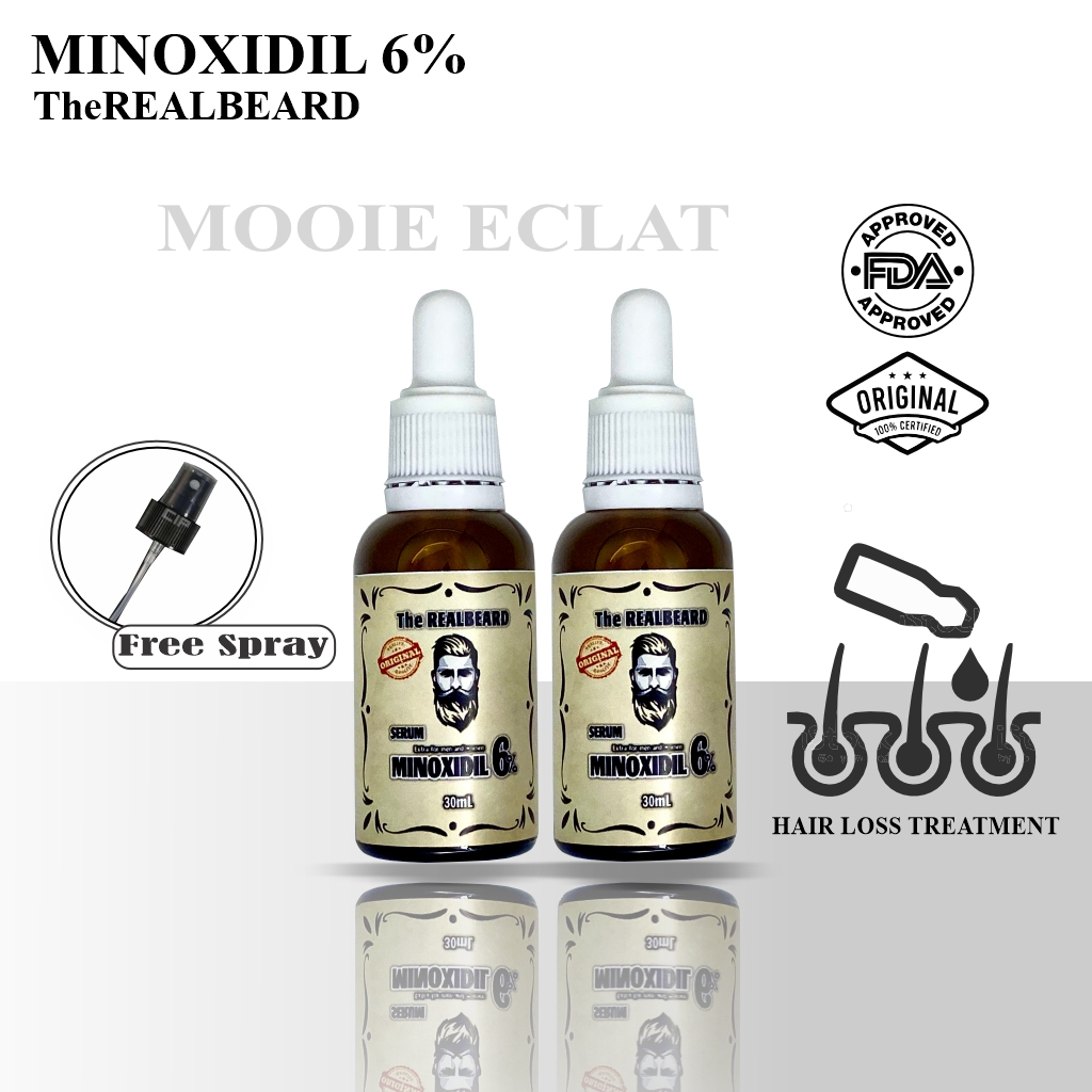 ( Free Spray ) 2 Botol Minoxidil THEREALBEARD PENUMBUH RAMBUT BREWOK ALIS DAN MENGURANGI KERONTOKAN ORIGINAL