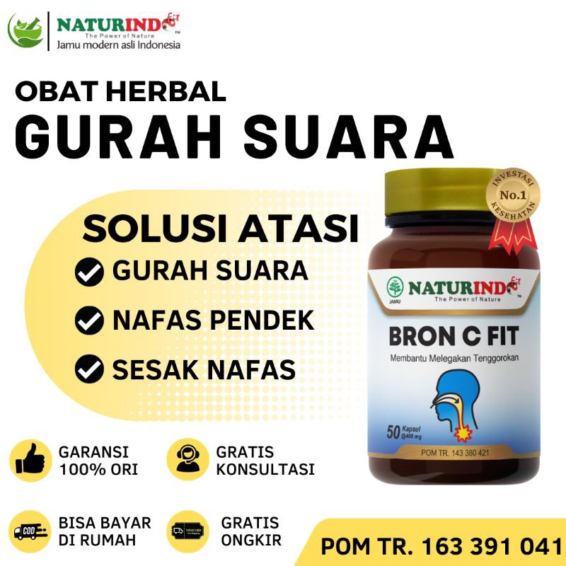 BRON C FIT Obat Laringitis Gurah Suara Serak Merdu Nyaring Melengking Mengeluarkan Dahak Lendir