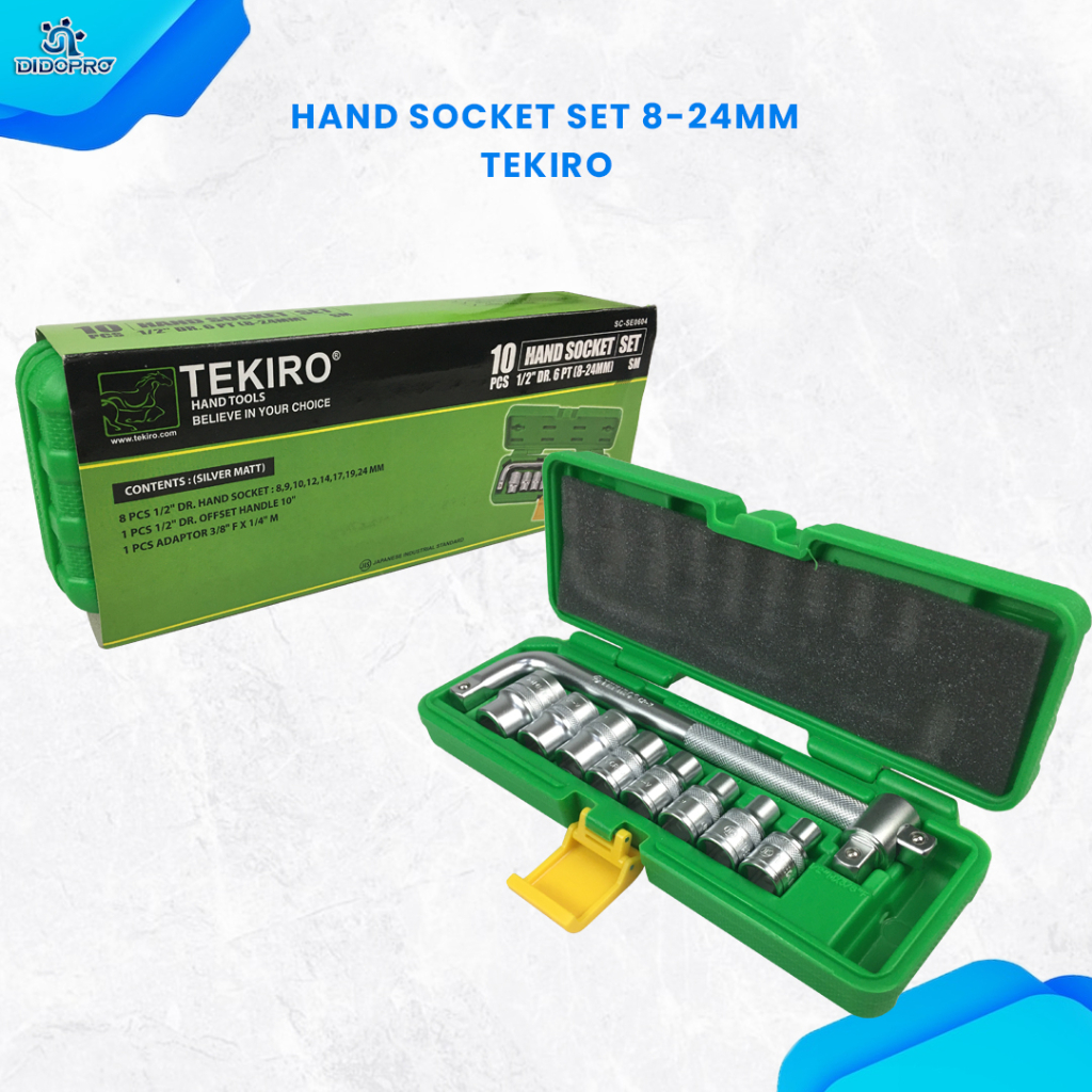 KUNCI SOK SOCK 10 PCS 6 PT SOCKET SET TEKIRO BOX PLASTIK SC-SE0604