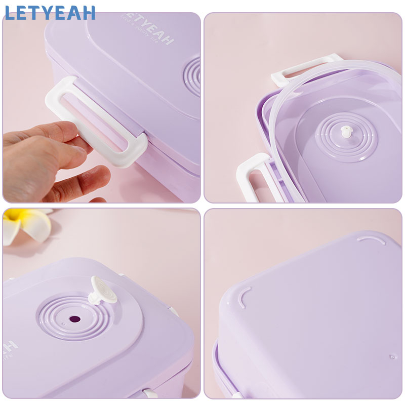 letyeah Kotak makan wadah bekal anti tumpah 1200ml lunch box tempat bekal makan/free sendok