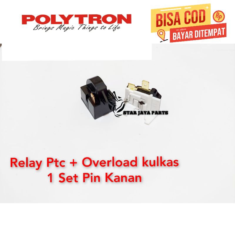 Relay ptc overload kulkas Polytron 1 dan 2 Pintu