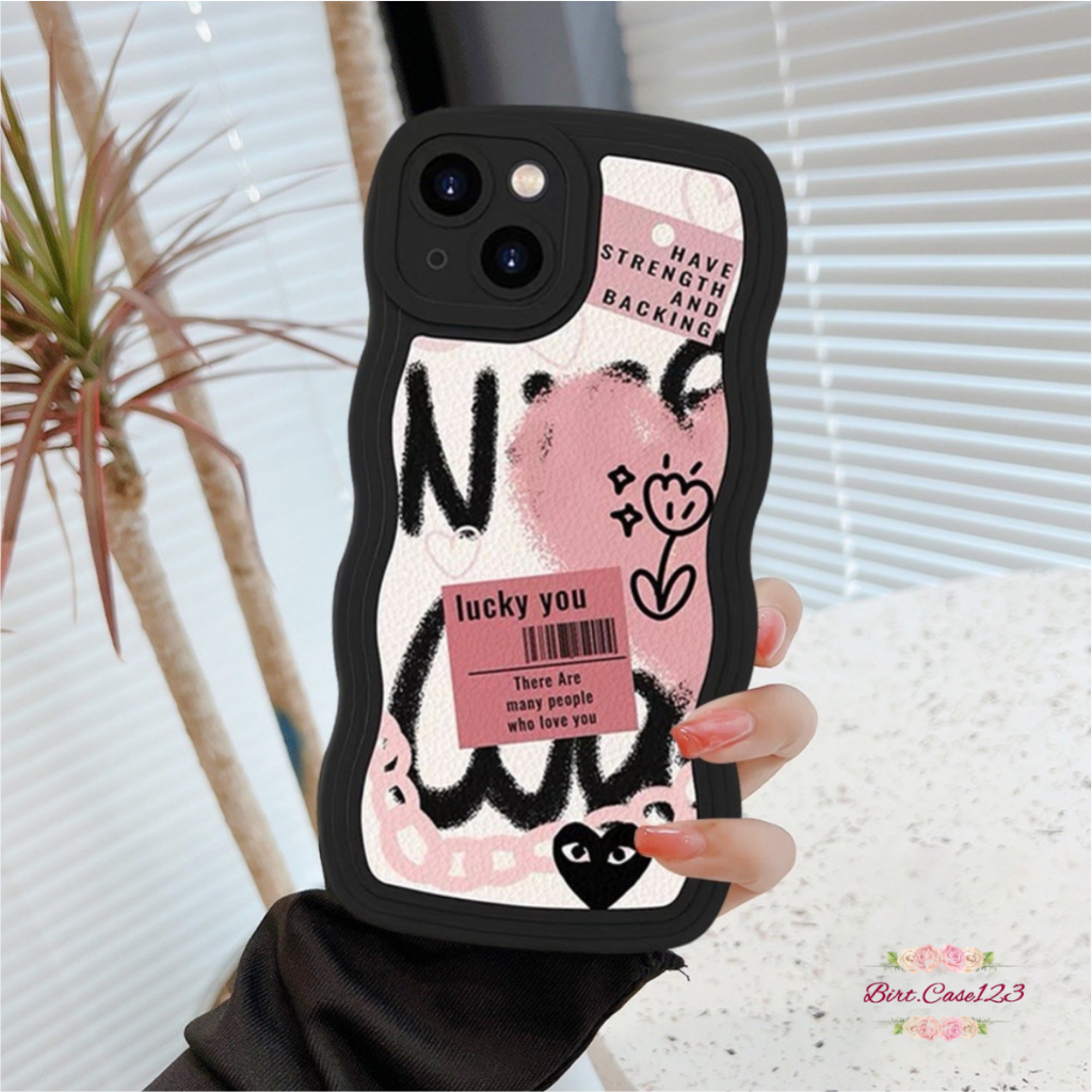 CUSTOM SOFTCASE SILIKON GELOMBANG WAVY CUSTOM GRAFITI HATI FOR OPPO A3S A15 A15S A16 A1K A5S A7 A31 A53 A96 F1S A9 A5 2020 A52 A37 A76 A36 A96 BC7625