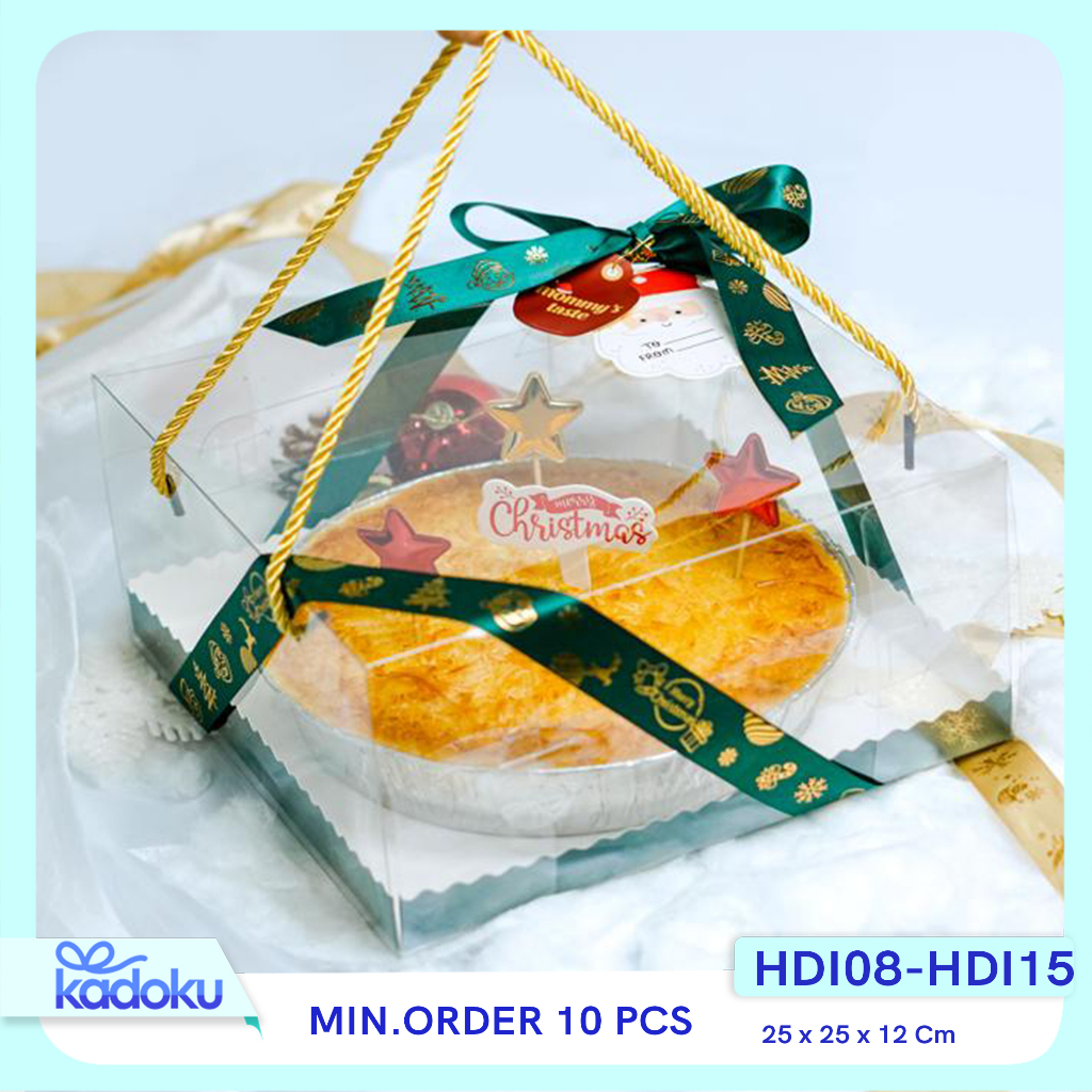 

Box Mika Transparan / Box Mika / Box Mika Handle / Box Tali / Box Makanan / Box Hampers / Tali Kotak Kue / Box Tart I HDI08-HDI15