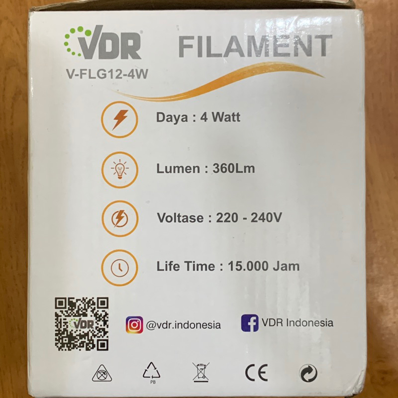 Lampu LED Filament VDR 4W E27