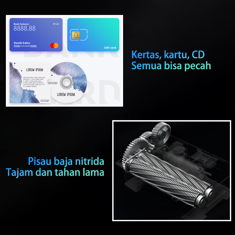 Deli Penghancur Kertas E9945 12L Staples Kartu Kredit Otomatis Kapasitas 6 Lembar Mesin Penghancur Kertas Paper Shredder