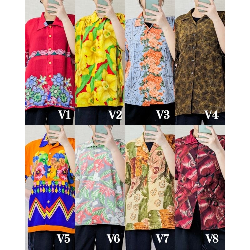 Vintage Shirt Kemeja Vintage Hawaii Floral Unique Pattern Rare Items