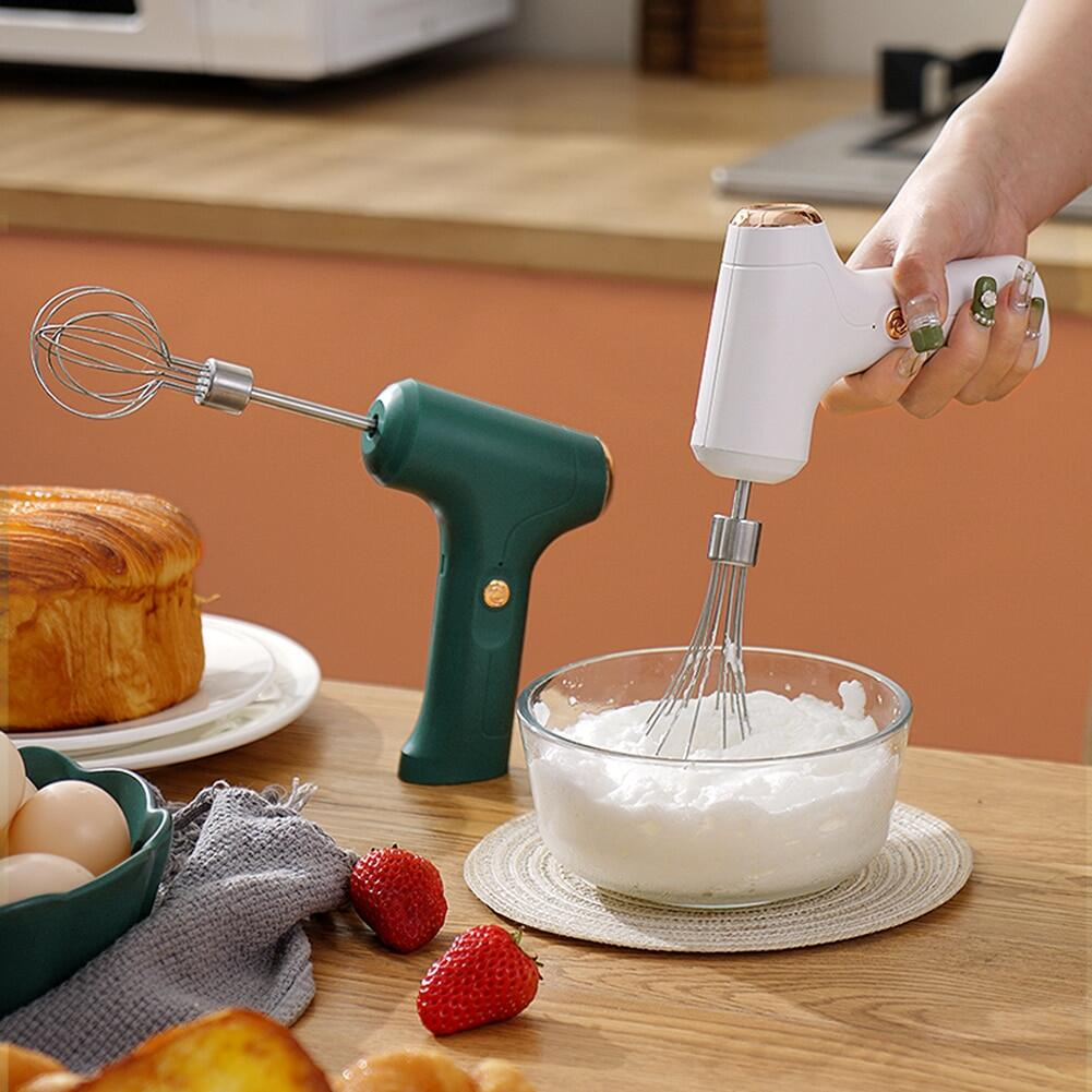 Mixer Tangan Mini Tanpa Kabel USB Rechargeable Hand Mixer 2 Pengocok yang Dapat Dilepas