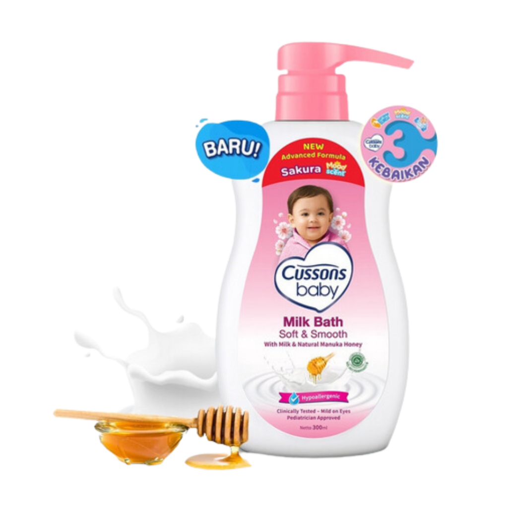 CUSSONS SOFT & SMOOTH BABY MILK BATH PUMP 300 ML SABUN MANDI BAYI