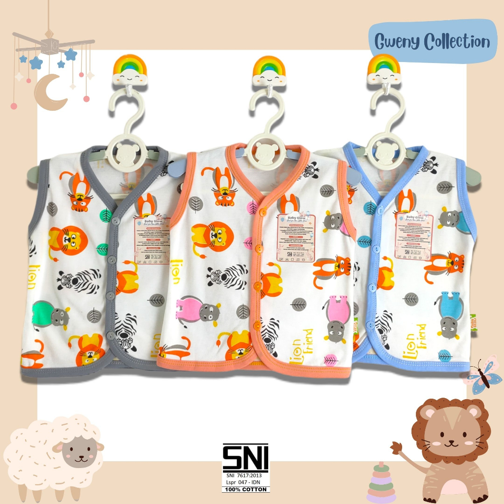 Atasan Baju Bayi / Atasan Baju anak Motif Lion Friends Baby Glow