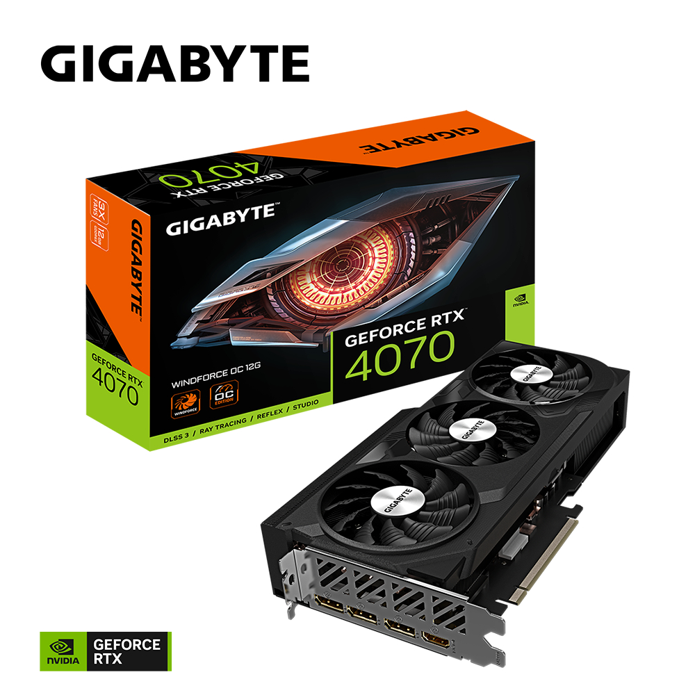 Gigabyte VGA GeForce RTX™ 4070 WINDFORCE OC 12G (GV-N4070WF3OC-12GD)