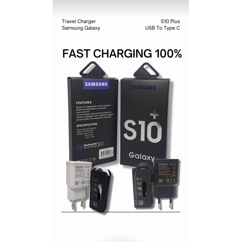 Tc Traver Charger Samsung S10+ Type C Original Fast Charging