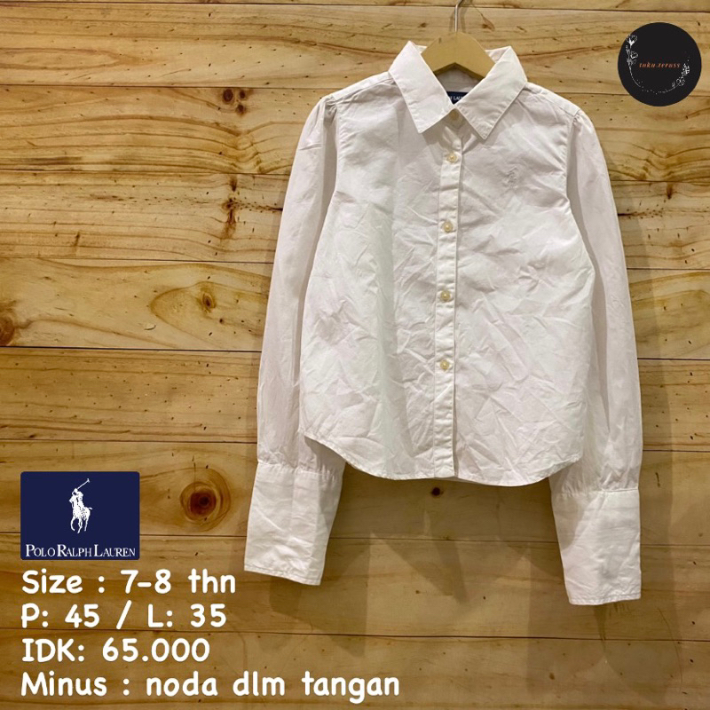 kemeja anak cew pol* ralph lauren size 130 warna putih || baju lebaran || baju baptis