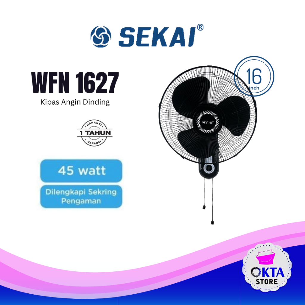 Sekai Kipas Angin Dinding WFN 1627 (16 Inch)