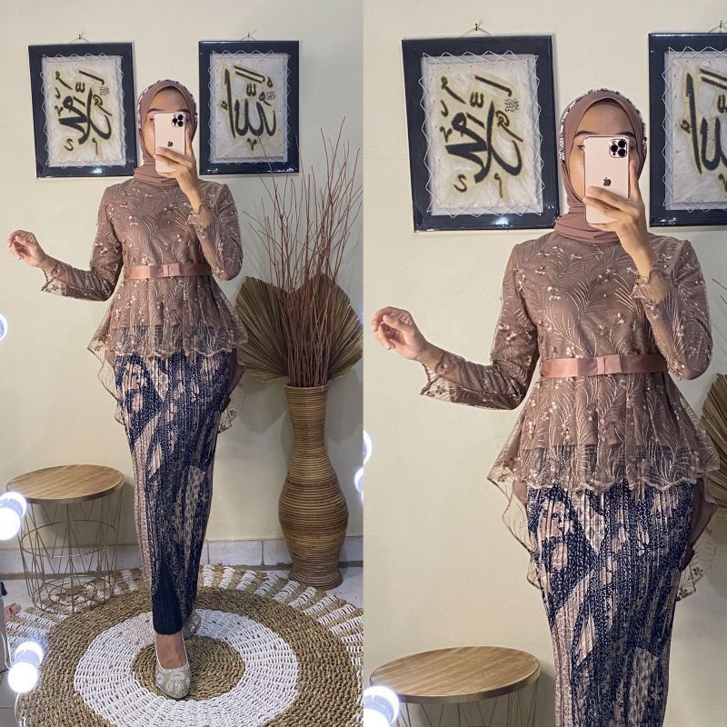 Kebaya Modern Setelan Aurora Tile Baju Wisuda Kebaya Remaja Kebaya Brukat Kebaya Wisuda Modern
