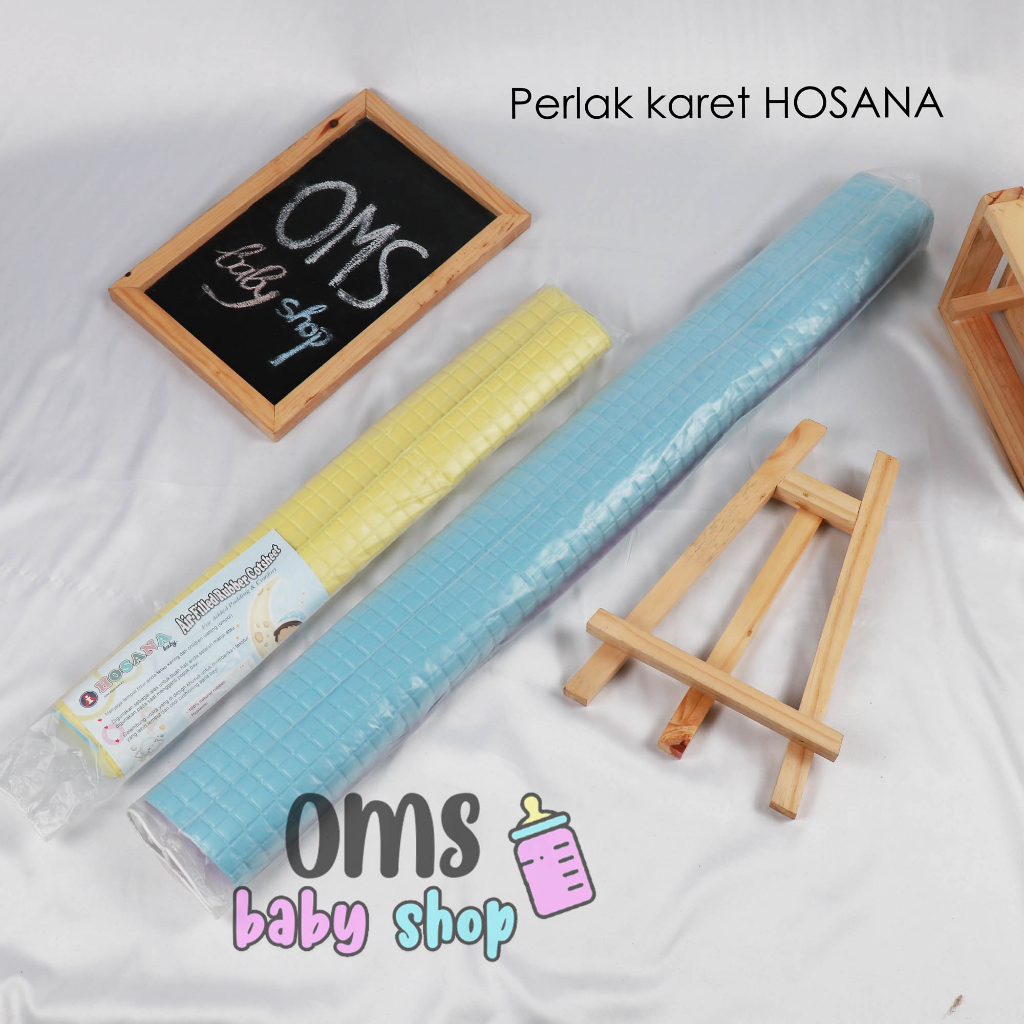 Perlak Bayi Bahan Karet Natural merk HOSANA baby motif polos / organic rubber cotsheet
