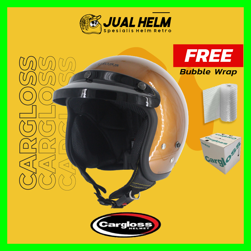 Helm Cargloss Retro CFM Orange Glossy | Brilliant Orange | Helm Bogo Classic | JUAL HELM