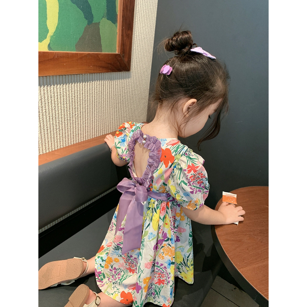 DR13-Dress Anak Perempuan Full Bloom Purple Love