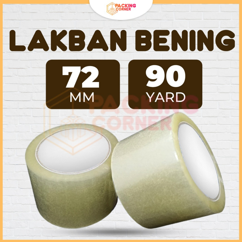 

Lakban Bening Transparan 72mm X 90 Yard OPP Tape iSolasi 3 inch 90Y