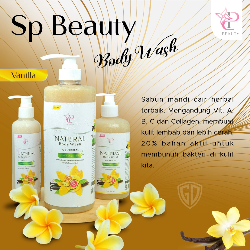 Sp Beauty Body Wash sabun cair herbal. Extra  vanilla vitamin C. A &amp; Collagen. - Sabun mandi cair pemutih badan sabun cair pemutih .sabun cair herbal vanilla