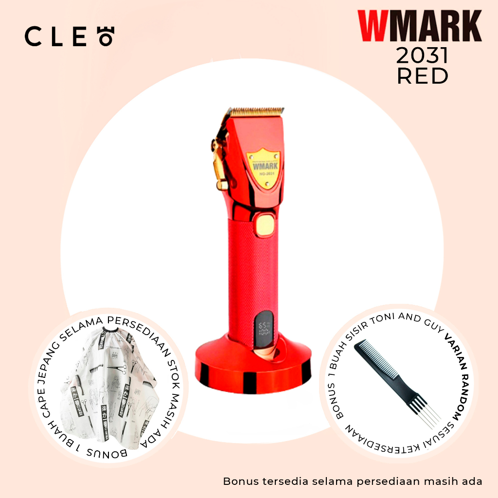 Wmark 2031 Hair Clipper - Alat Potong Rambut - Dock INCLUDED -100% Original