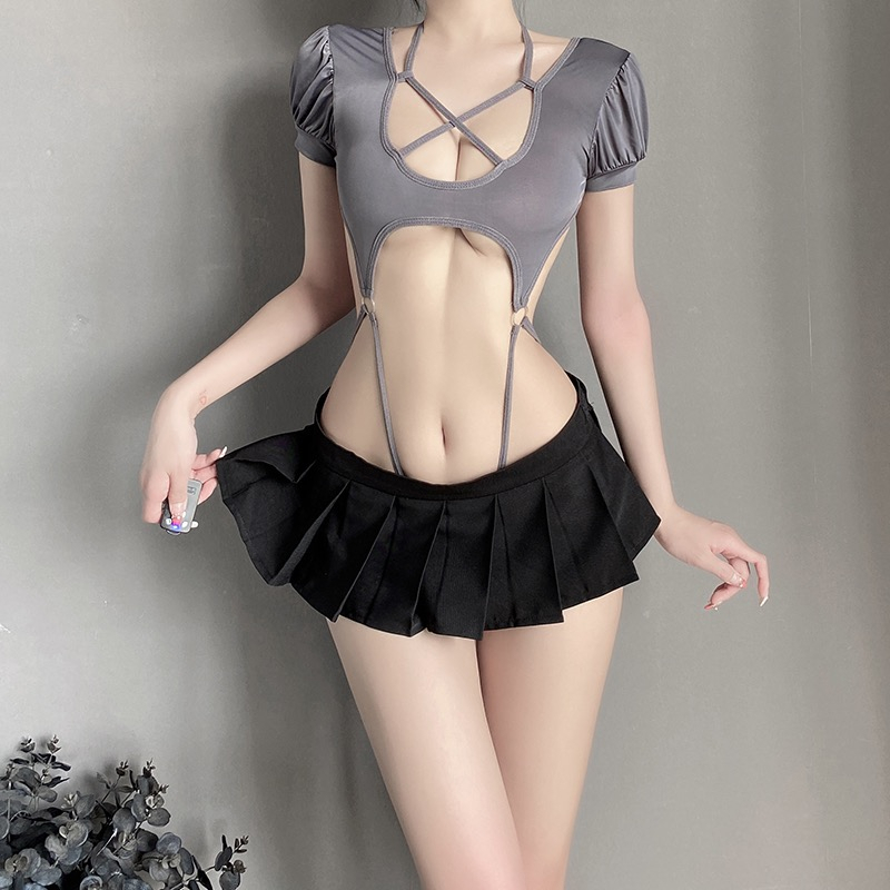 Lingerie Sexy hot Halter Neck Cutout Jumpsuit leher V Lingerie Teddies A237