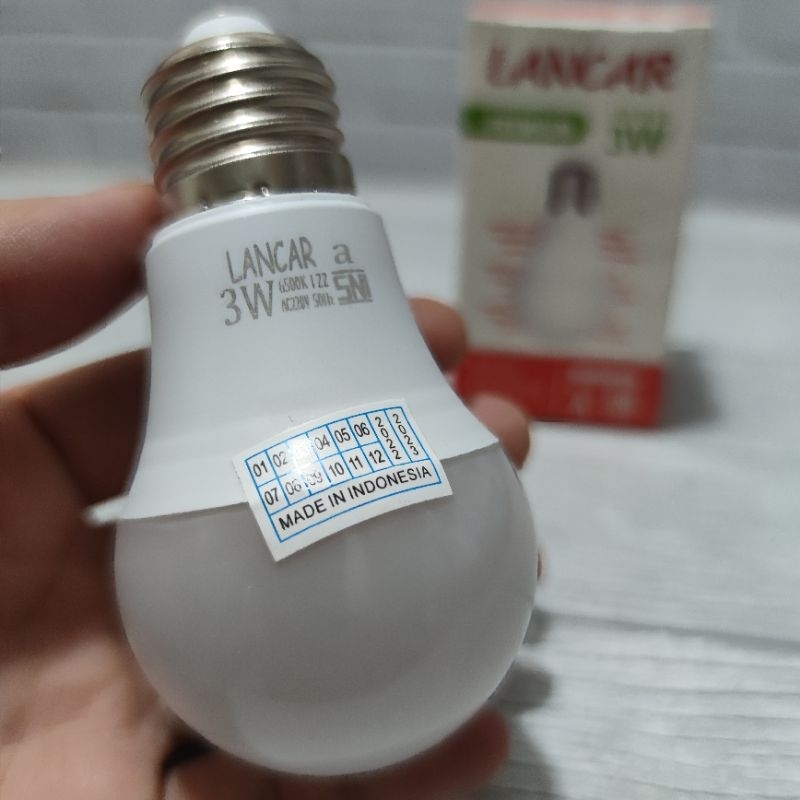 LANCAR PREMIUM LAMPU LED BULB 3W 3 WATT CAHAYA PUTIH 6500K BERGARANSI