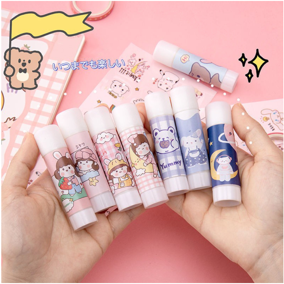 【GOGOMART】Glue Stick Fancy / Lem Kertas Perekat Bentuk Batang Untuk Sekolah Kantor