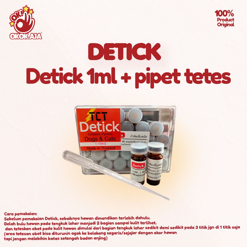 Detick Obat kutu Kucing dan Anjing + pipet tetes/spuit