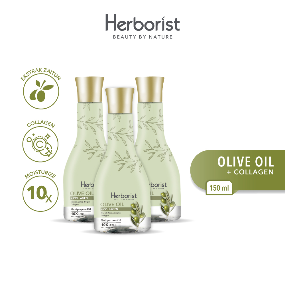 (RM) Herborist Olive Oil and Collagen Minyak Zaitun + Collagen 75ml &amp; 150ml BPOM / Melembabkan Kulit dan Merawat kulit yang rusak