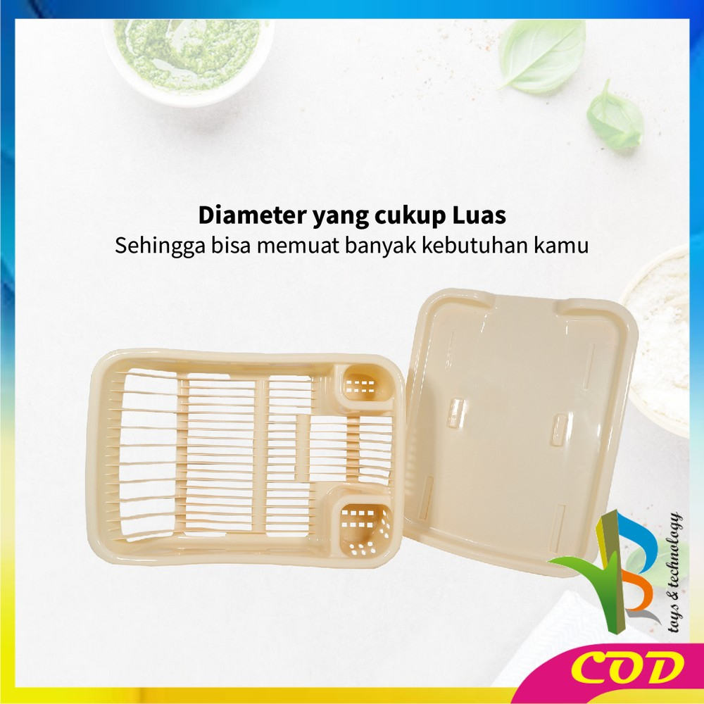 RB-C845 Rak Piring Plastik Serbaguna dengan Nampan Rak Tirisan Piring Wastafel / Rak Pengering Cuci Piring Mangkok Gelas Dish Drainer