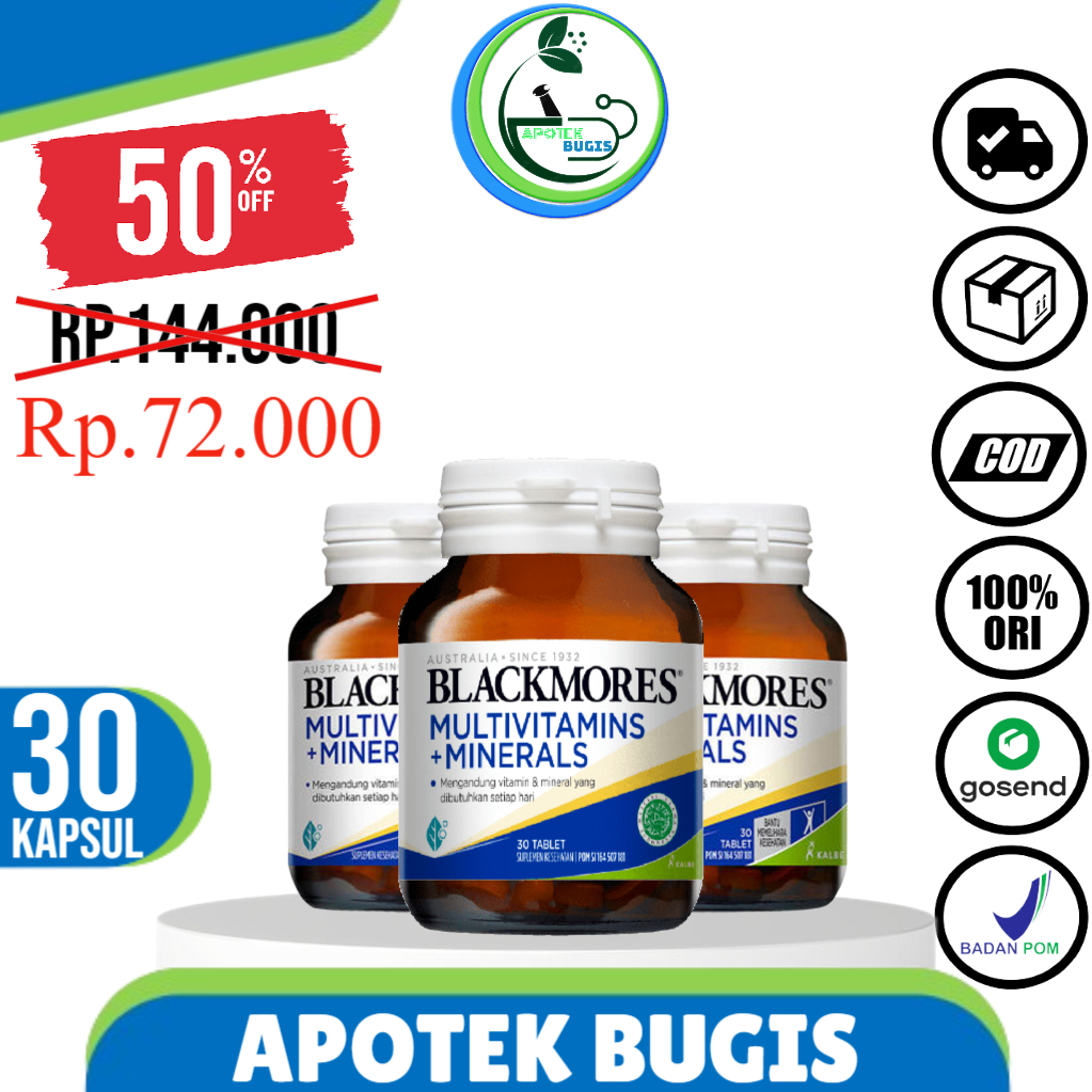 BLACKMORES MULTIVITAMINS + MINERALS BPOM KALBE - 30 TAB