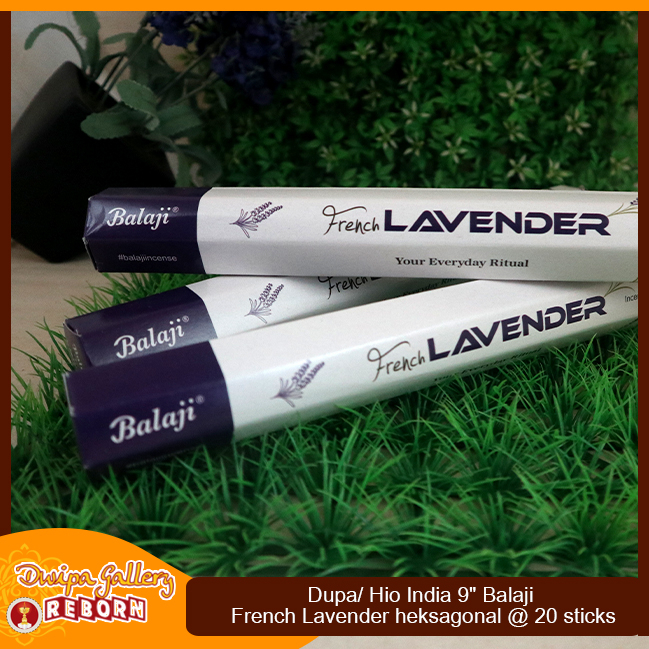 Dupa Hio India Wangi French Lavender Balaji heksagonal 9&quot; @20 sticks