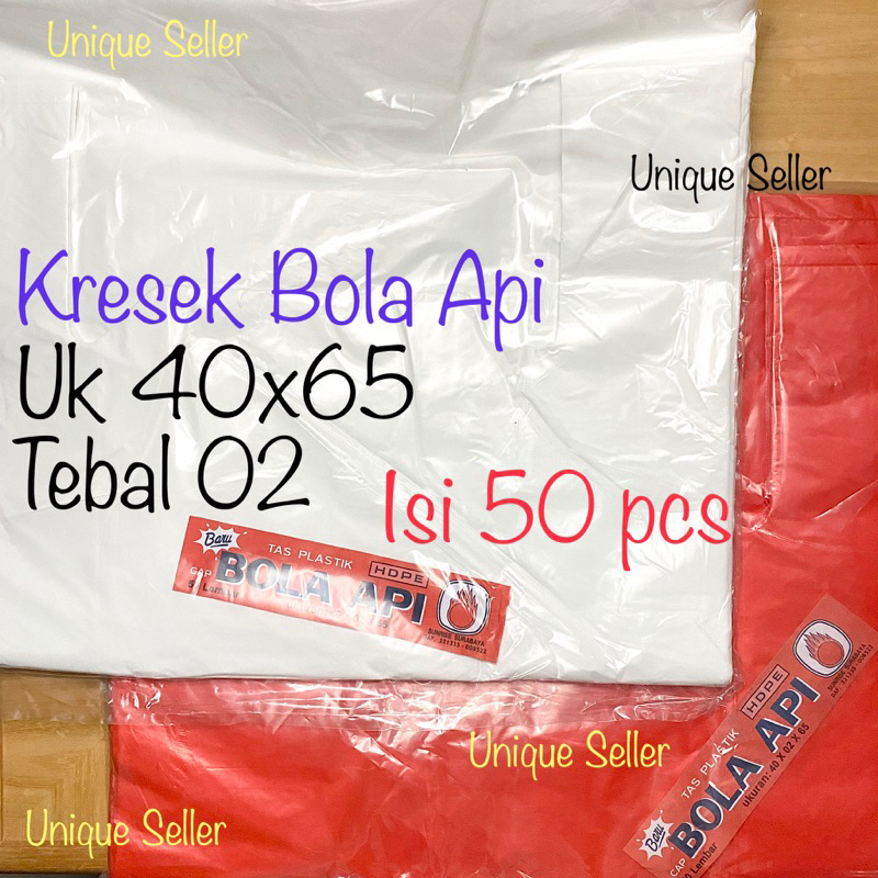 Kresek Gading Surya 40x65 Tebal 02 isi 50 pcs / Kantong Kresek Bola Api Gading Surya Uk 40 Merah Putih Hitam / Kantong Plastik Gading Surya Bola Api 40x65 Tebal 02 / Kresek HD Gading Surya Bola Api 40x65 x 02