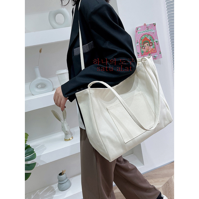 SATU ALAT Tote Bag ANNYLA 100% Canvas Premium Tebal Tas Kanvas