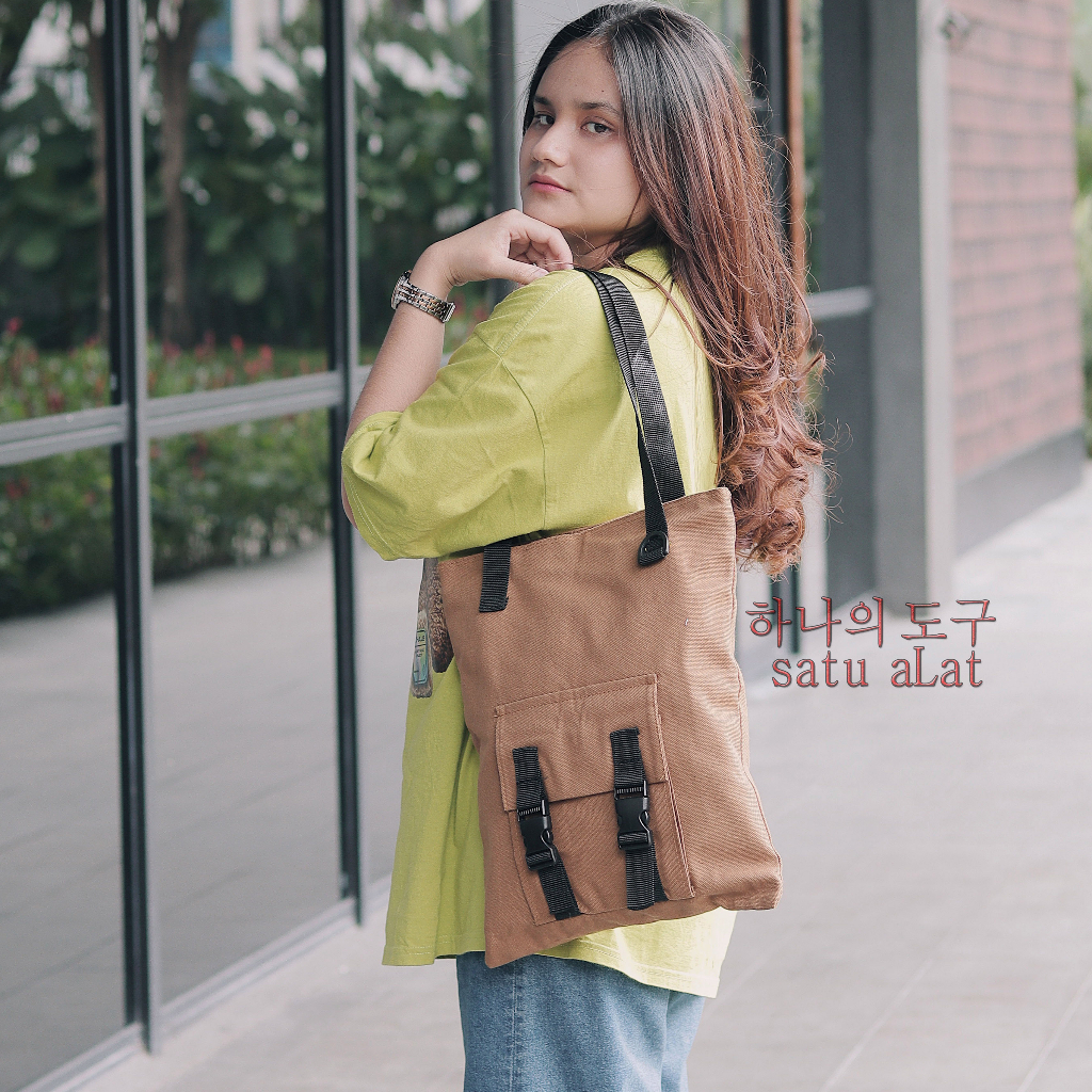 SATU ALAT Tote Bag PAMELLA 100% Canvas Premium Tebal Tas Kanvas