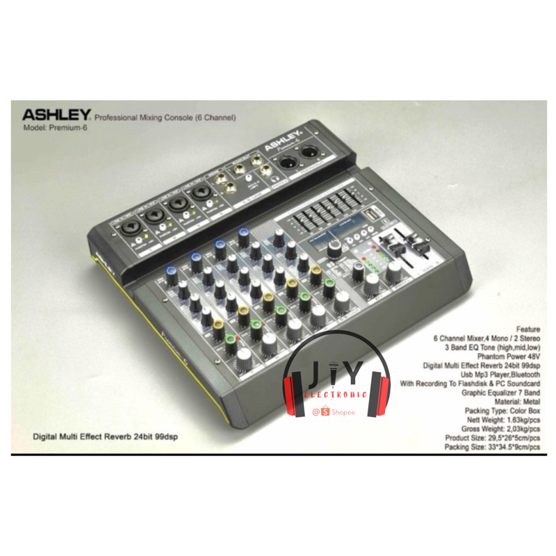 Audio Mixer Ashley 6 Channel Premium 6 Premium6 Premium-6 Original