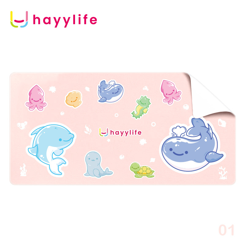 HAYYLIFE Mouse Pad Alas Komputer Waterproof Leather  alas mouse alas meja besar alas menulis alas meja komputer tahan air bahan kulit HL-AIA584-Pink Hewan