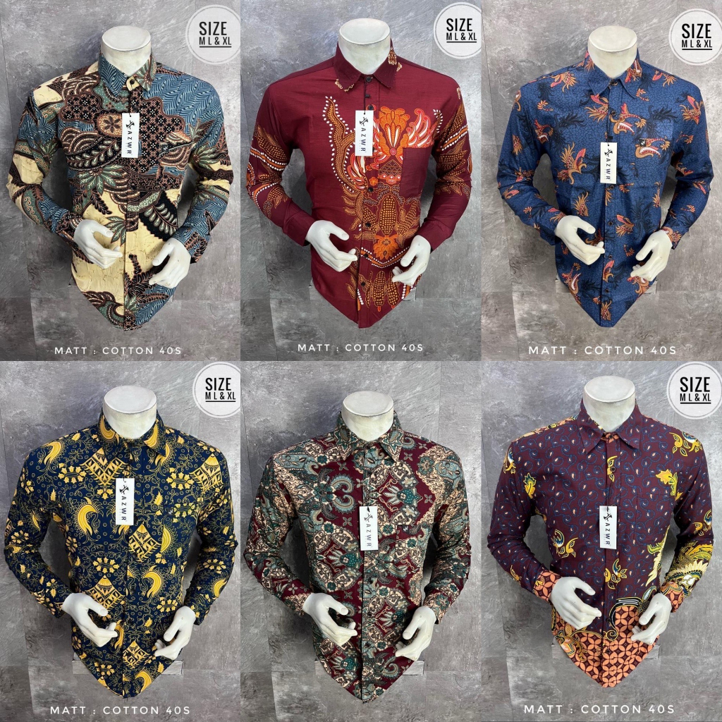 Baju Batik Pria Lengan Panjang Kemeja Batik Motif Modern Original by AZWR