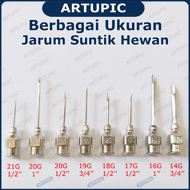 Jarum Suntik Hewan Besar 14G x 1/2 inch Vaksin Ternak Babi Sapi Kuda Vet Needle Stainless Steel