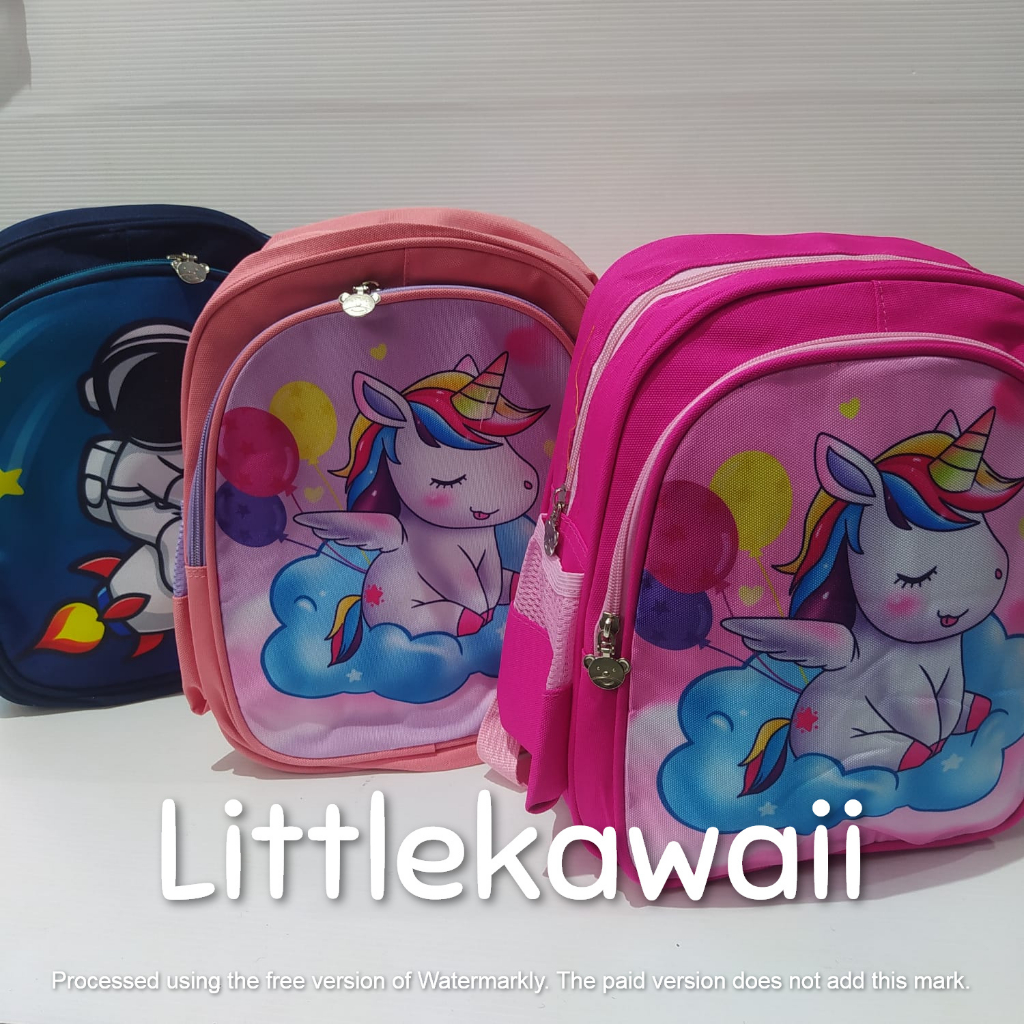 LK/Tas Ransel Anak Sekolah Perempuan Laki Laki  PAUD TK Fashion Unicorn Astronot Astronout Import