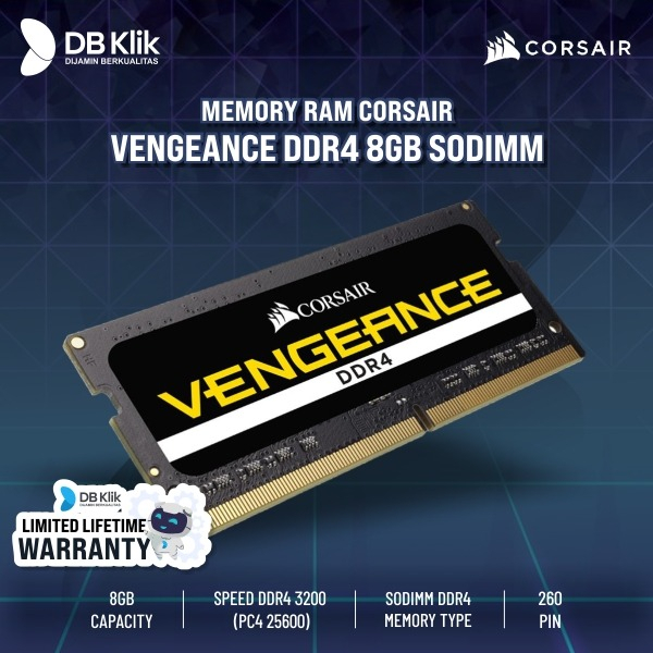 Memory Ram Corsair Vengeance Ddr4 8GB 3200mhz Sodimm