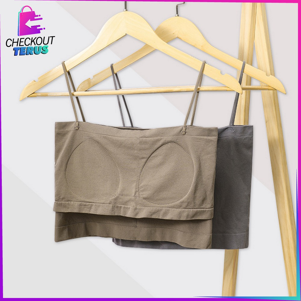 CT P263 Tank Top Crop Tali Spagheti Tanpa Lengan Basic Tanktop Pakaian Dalam Polos Wanita Sleeveless Top Fashion